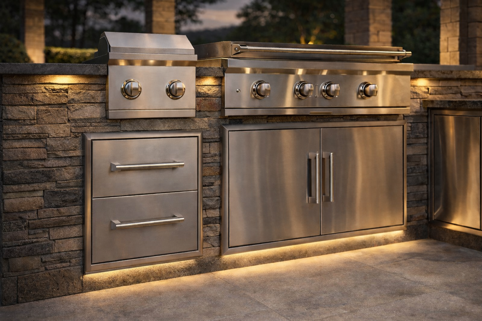 36" Outdoor Stainless Steel Double Drawer & Access Door Combo