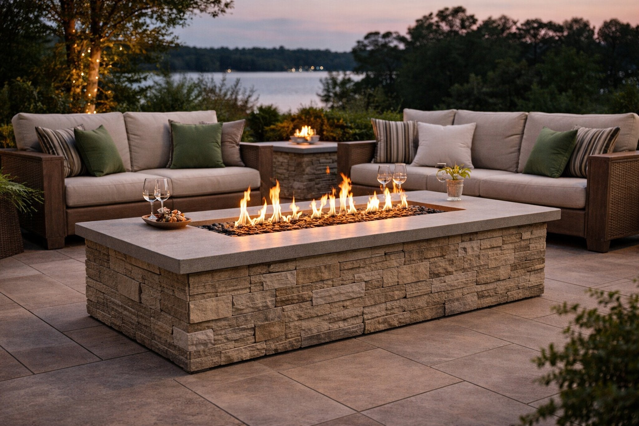 72" Linear Outdoor Fire Table-Architectural Collection